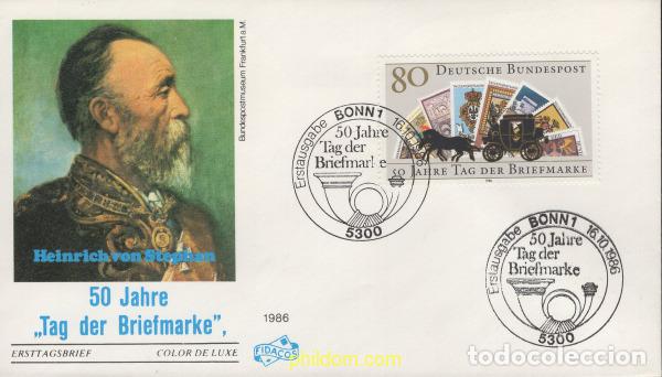 Sellos: 402884 MNH ALEMANIA FEDERAL 1986 50 ANIVERSARIO DEL DIA DEL SELLO