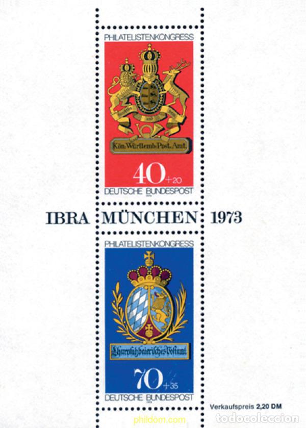 Sellos: 64946 MNH ALEMANIA FEDERAL 1973 CONGRESO INTERNACIONAL DE FILATELIA Y EXPOSICION FILATELICA IBRA