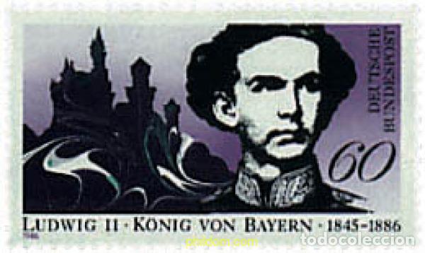 Sellos: 145667 MNH ALEMANIA FEDERAL 1986 CENTENARIO DE LA MUERTE DEL REY LUDWIG II DE BAVIERA