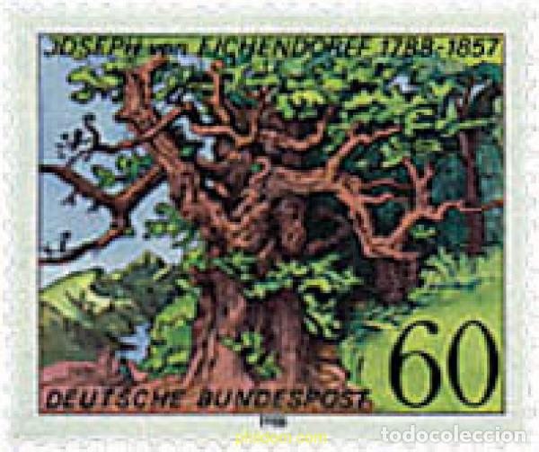 Sellos: 145752 MNH ALEMANIA FEDERAL 1988 BICENTENARIO DEL NACIMIENTO DEL POETA JOSEPH VON EICHENDORFF