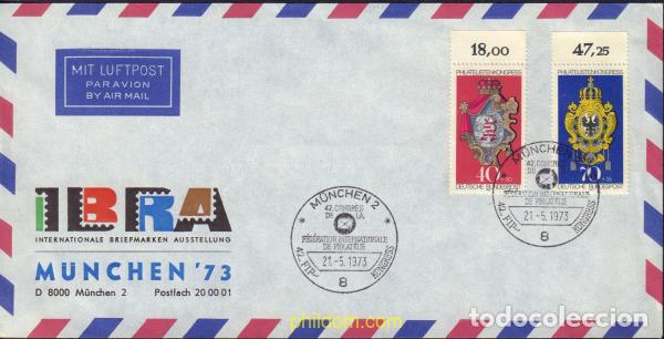 Stamps: 581367 MNH ALEMANIA FEDERAL 1973 CONGRESO INTERNACIONAL DE FILATELIA Y EXPOSICION FILATELICA IBRA