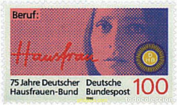 Sellos: 145973 MNH ALEMANIA FEDERAL 1990 75 ANIVERSARIO DE LA ASOCIACION ALEMANA DE AMAS DE CASA