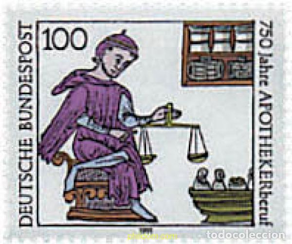 Sellos: 145991 MNH ALEMANIA FEDERAL 1991 750 ANIVERSARIO DE LA PROFESION DE FARMACEUTICO