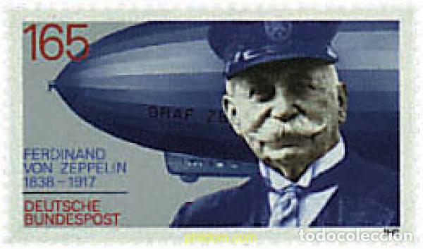 Sellos: 146089 MNH ALEMANIA FEDERAL 1992 75 ANIVERSARIO DE LA MUERTE DE FERDINAND GRAF VON ZEPPELIN