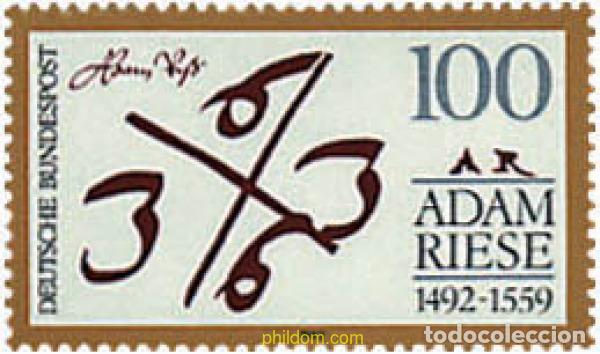 Sellos: 146103 MNH ALEMANIA FEDERAL 1992 500 ANIVERSARIO DEL NACIMIENTO DEL MATEMATICO ADAM RIESE