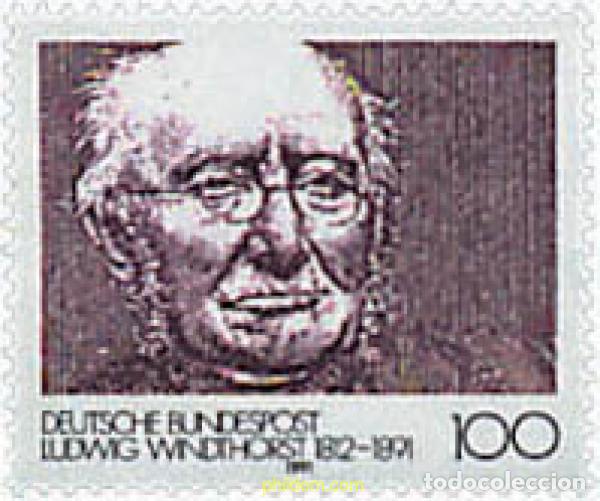 Sellos: 145998 MNH ALEMANIA FEDERAL 1991 CENTENARIO DE LA MUERTE DE LUDWIG WINDTHORST