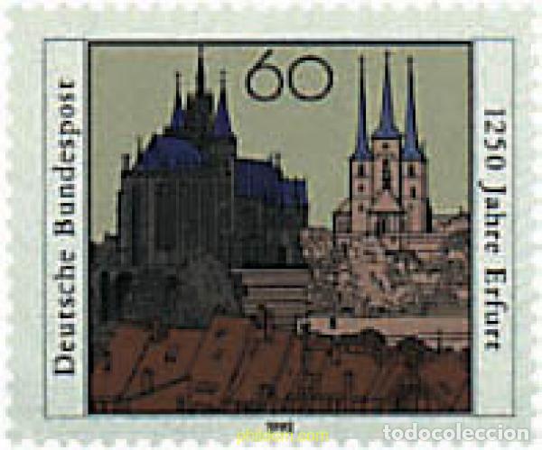 Sellos: 146102 MNH ALEMANIA FEDERAL 1992 1250 ANIVERSARIO DE LA CIUDAD DE ERFURT