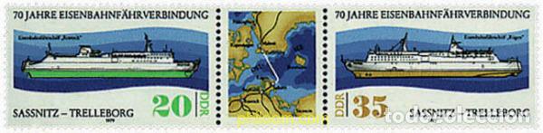 Sellos: 275367 MNH ALEMANIA DEMOCRATICA 1979 70 ANIVERSARIO DE LA UNION SASSNITZ-TRELLEBORG POR FERRY
