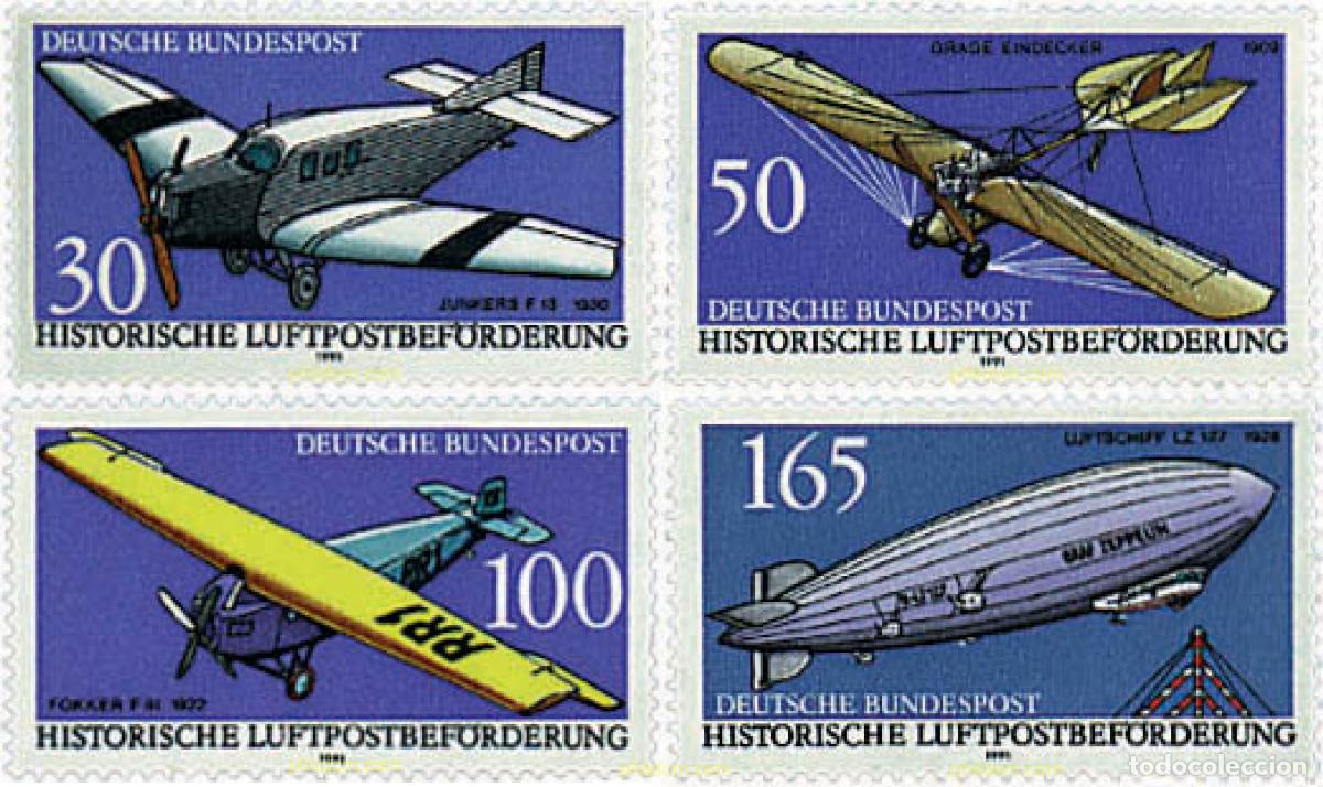 Sellos: 65054 MNH ALEMANIA FEDERAL 1991 AVIONES ANTIGUOS