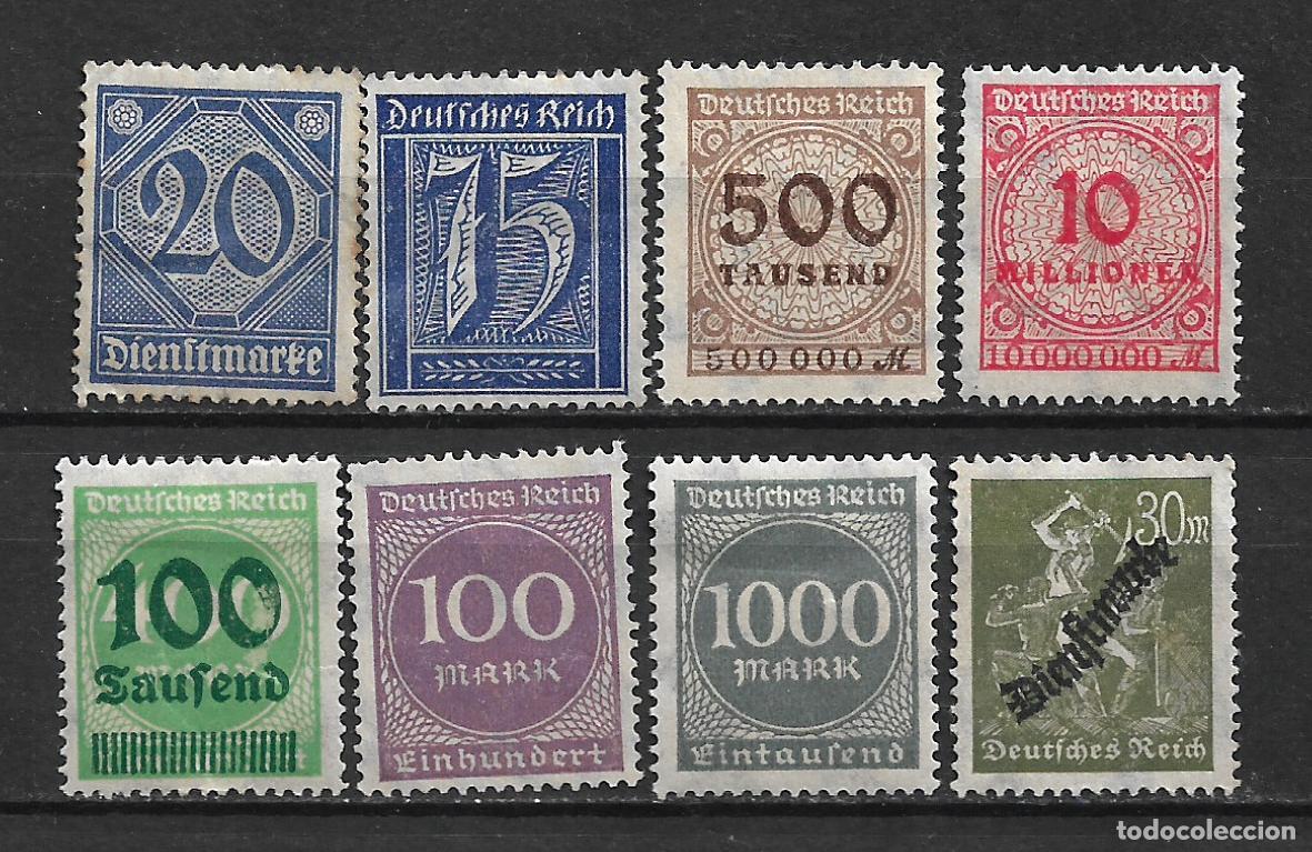 Sellos: alemania reich lote 8 sellos (*) - 14/6