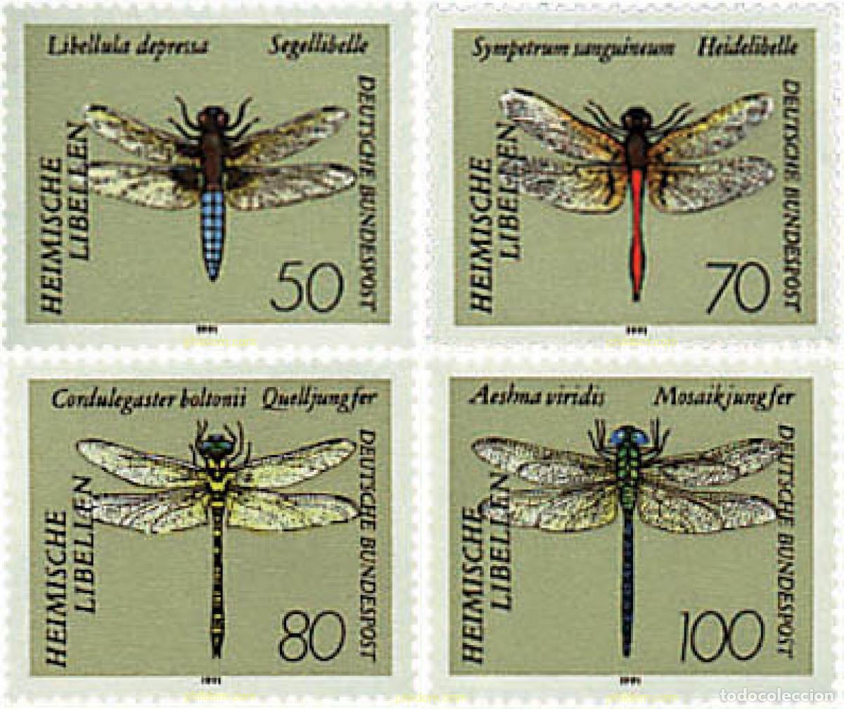 Sellos: 222921 MNH ALEMANIA FEDERAL 1991 LIBELULAS
