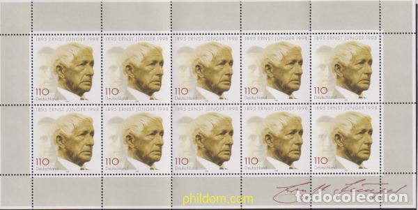 Selos: 146721 MNH ALEMANIA FEDERAL 1998 HOMENAJE AL ESCRITOR ERNST J&Uuml;NGER
