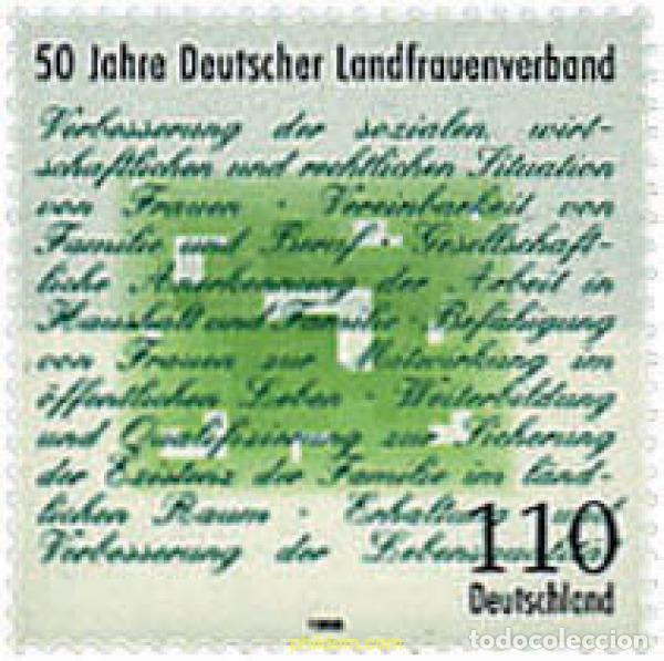Selos: 41373 MNH ALEMANIA FEDERAL 1998 50 ANIVERSARIO DE LA ASOCIACION DE CULTIVADORAS ALEMANAS