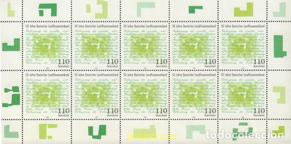 Sellos: 146722 MNH ALEMANIA FEDERAL 1998 50 ANIVERSARIO DE LA ASOCIACION DE CULTIVADORAS ALEMANAS