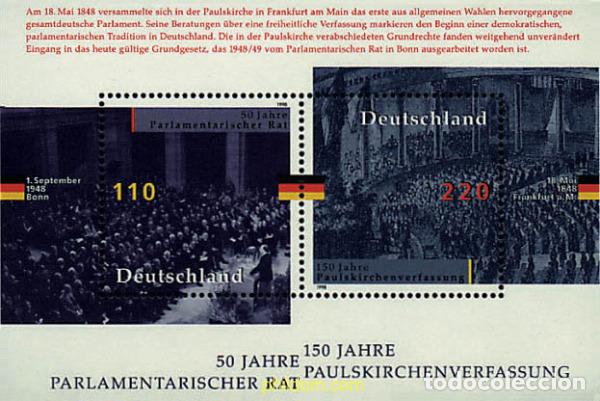 Sellos: 41372 MNH ALEMANIA FEDERAL 1998 150 ANIVERSARIO DE LA CONSTITUCION DE LA CONFEDERACION GERMANICA