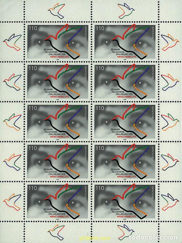 Sellos: 11613 MNH ALEMANIA FEDERAL 1998 50 ANIVERSARIO DE LA DECLARACION EUROPEA DE LOS DERECHOS HUMANOS