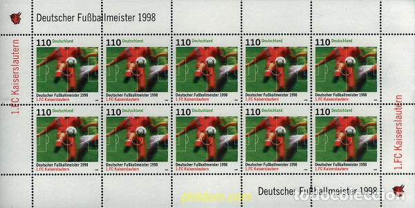 Sellos: 146732 MNH ALEMANIA FEDERAL 1998 F.C. KAISERSLAUTERN. CAMPEON DE ALEMANIA DE FUTBOL EN 1998