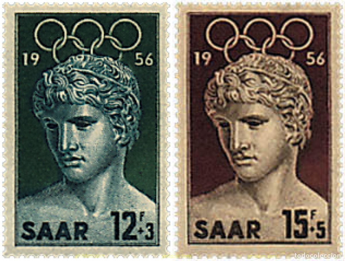 Timbres: 259734 HINGED ALEMANIA. Sarre 1956 16 JUEGOS OLIMPICOS VERANO MELBOURNE 1956