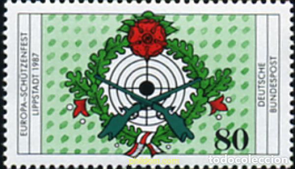 Sellos: 80205 MNH ALEMANIA FEDERAL 1987 CONCURSO EUROPEO DE TIRO EN LIPPSTADT