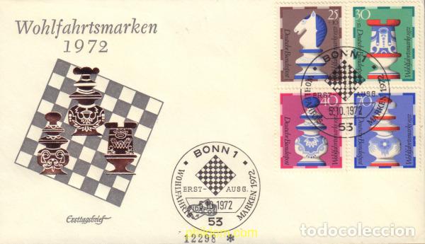 Sellos: 375920 MNH ALEMANIA FEDERAL 1972 PRO OBRAS BENEFICAS. PIEZAS DE AJEDREZ