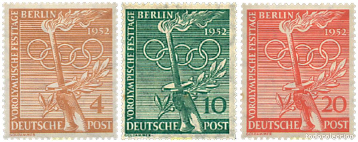 Sellos: 589276 HINGED ALEMANIA. Berl&iacute;n 1952 15 JUEGOS OLIMPICOS VERANO HELSINKI 1952