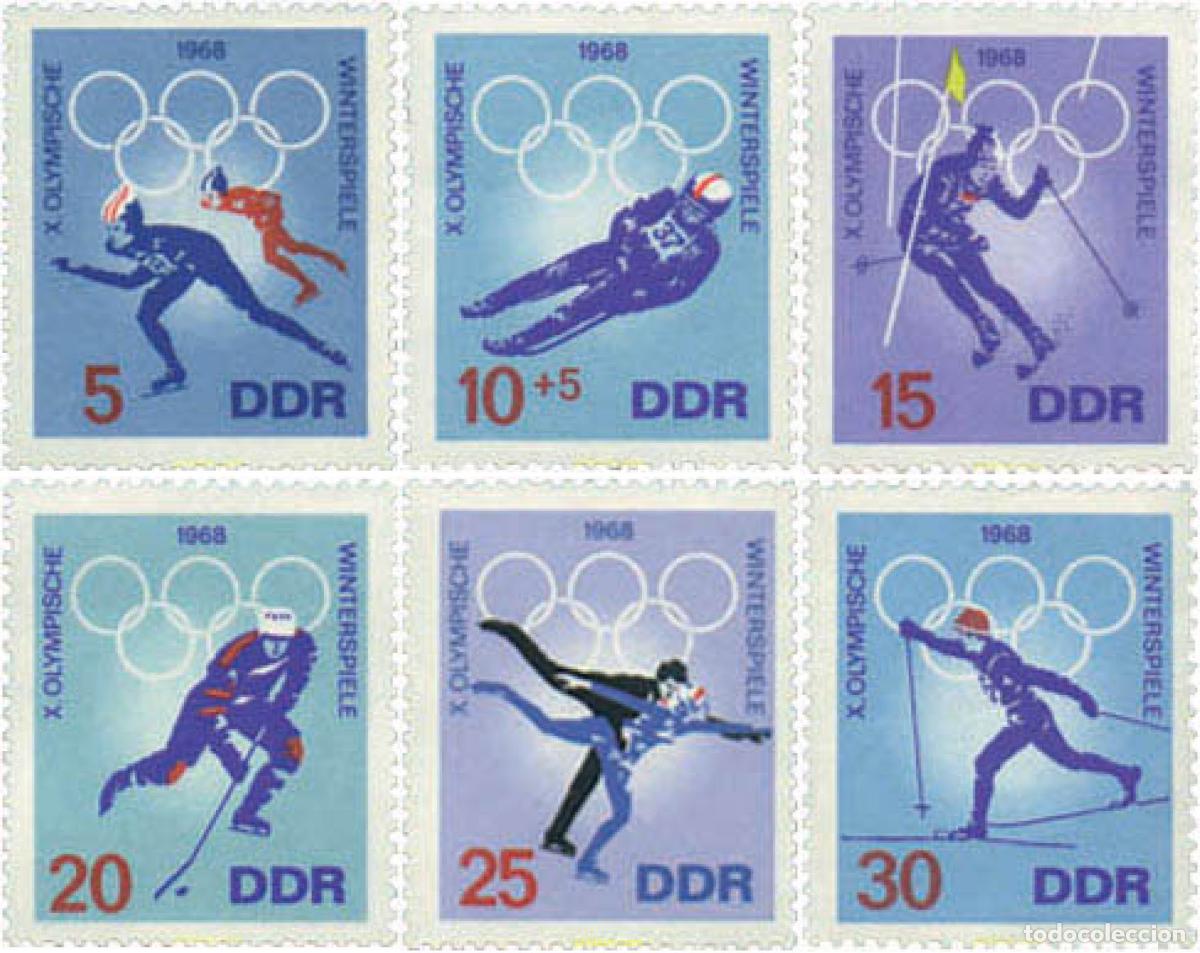 Selos: 70521 MNH ALEMANIA DEMOCRATICA 1968 10 JUEGOS OLIMPICOS INVIERNO GRENOBLE 1968