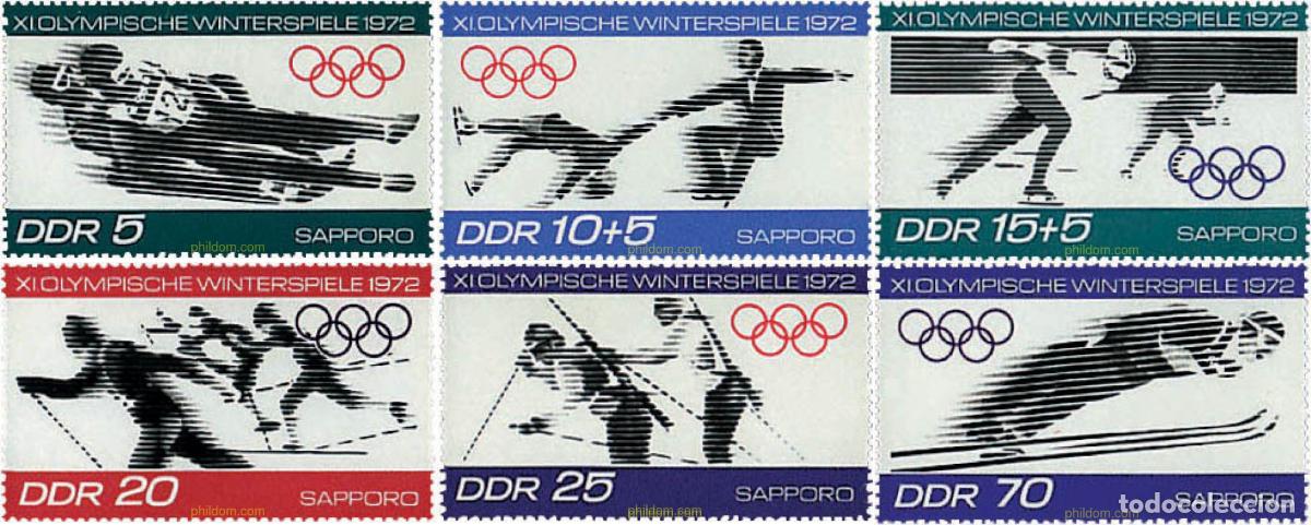 Sellos: 281227 HINGED ALEMANIA DEMOCRATICA 1971 11 JUEGOS OLIMPICOS DE INVIERNO SAPPORO 1972