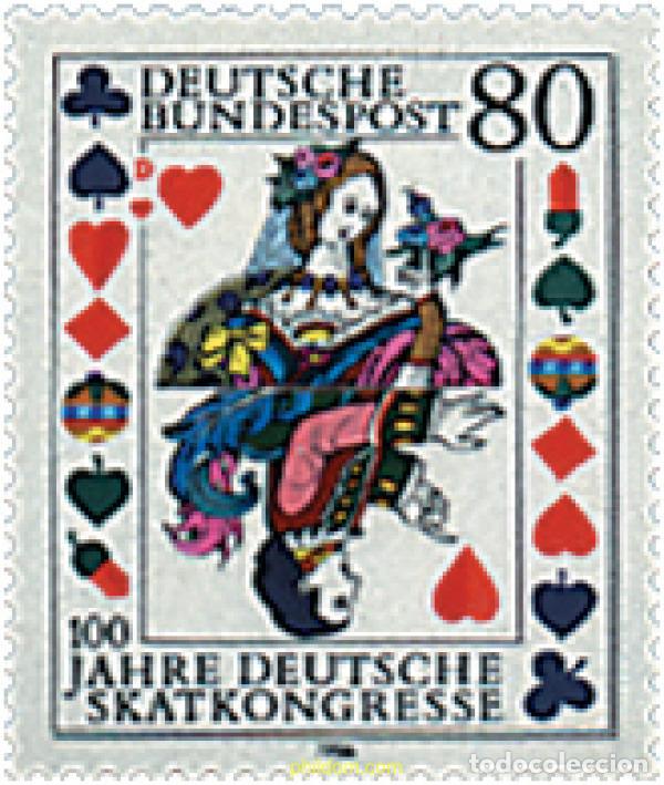 Sellos: 65018 MNH ALEMANIA FEDERAL 1986 CENTENARIO DE LA ASOCIACION DE JUGADORES DE SKAT