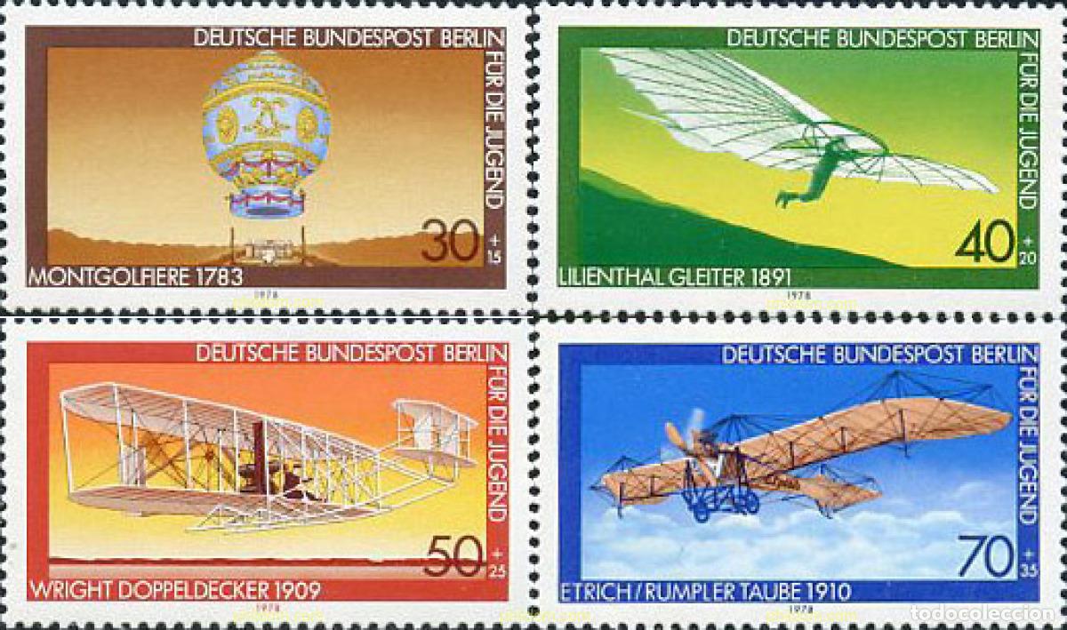 Sellos: 64705 MNH ALEMANIA. Berl&iacute;n 1978 PIONEROS DE LA AVIACION