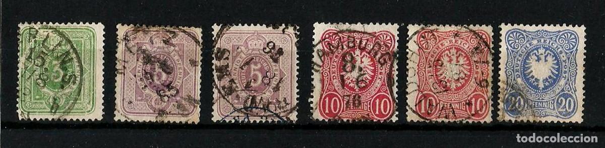 Sellos: ALEMANIA IMPERIO - 1875 - 5 SELLOS CIRCULADOS - BUEN VALOR
