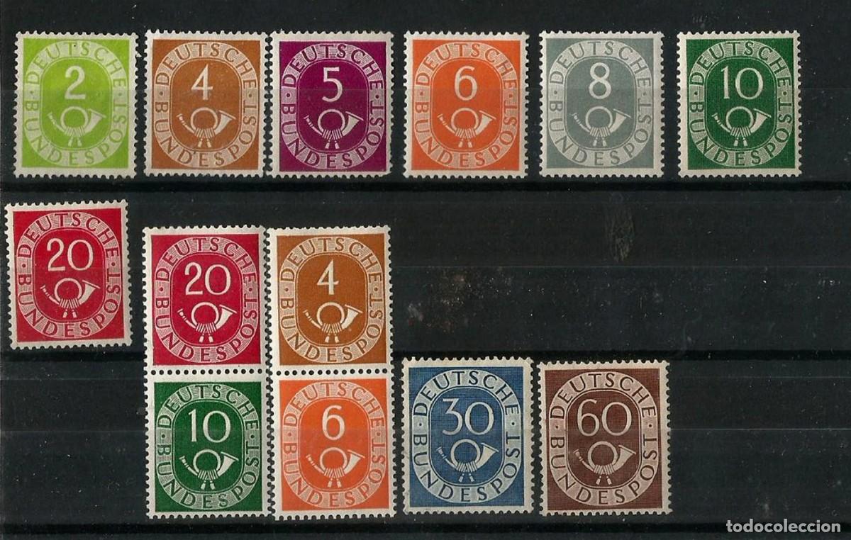 Stamps: ALEMANIA IMPERIO - BUNDESREPUBLIK CIFRAS - 1951 - 13 SELLOS NUEVOS - ALTISIMO VALOR