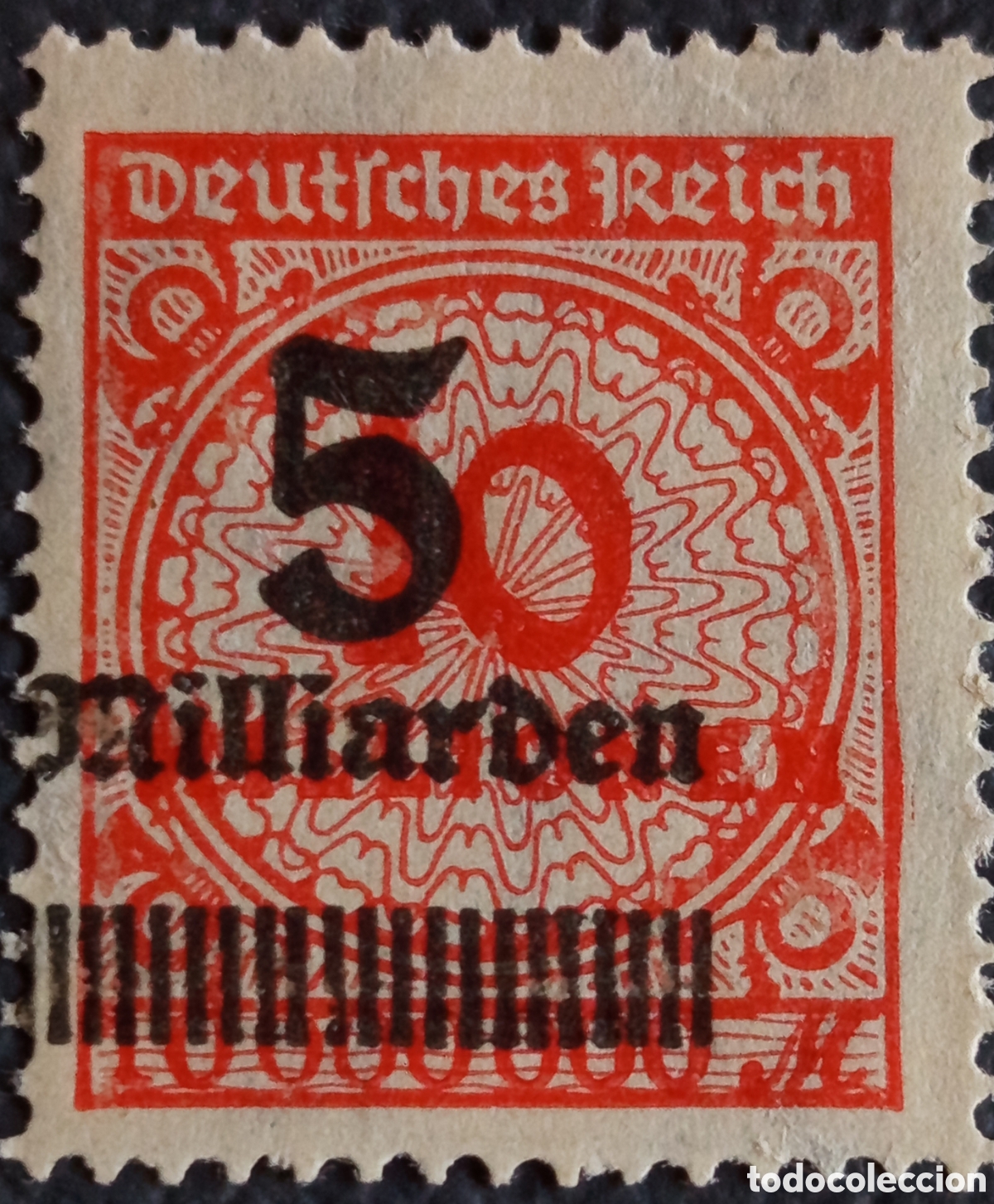 Briefmarken: T&iacute;tulo: Sello Alemania 1923 Hiperinflaci&oacute;n 50 Milliarden - Variedad Nuevo MH (Michel 326)