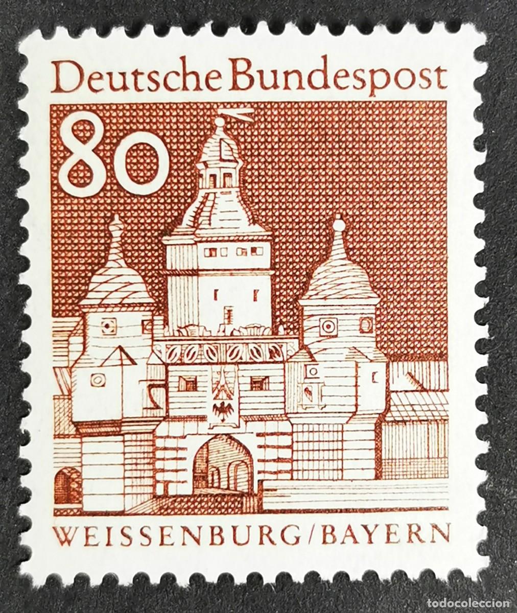 Sellos: Sello Alemania R.Federal 1967 MNH, Edificios alemanes : Ellingen Gate, Wei&szlig;enb,80 Pf. Michel: DE 498