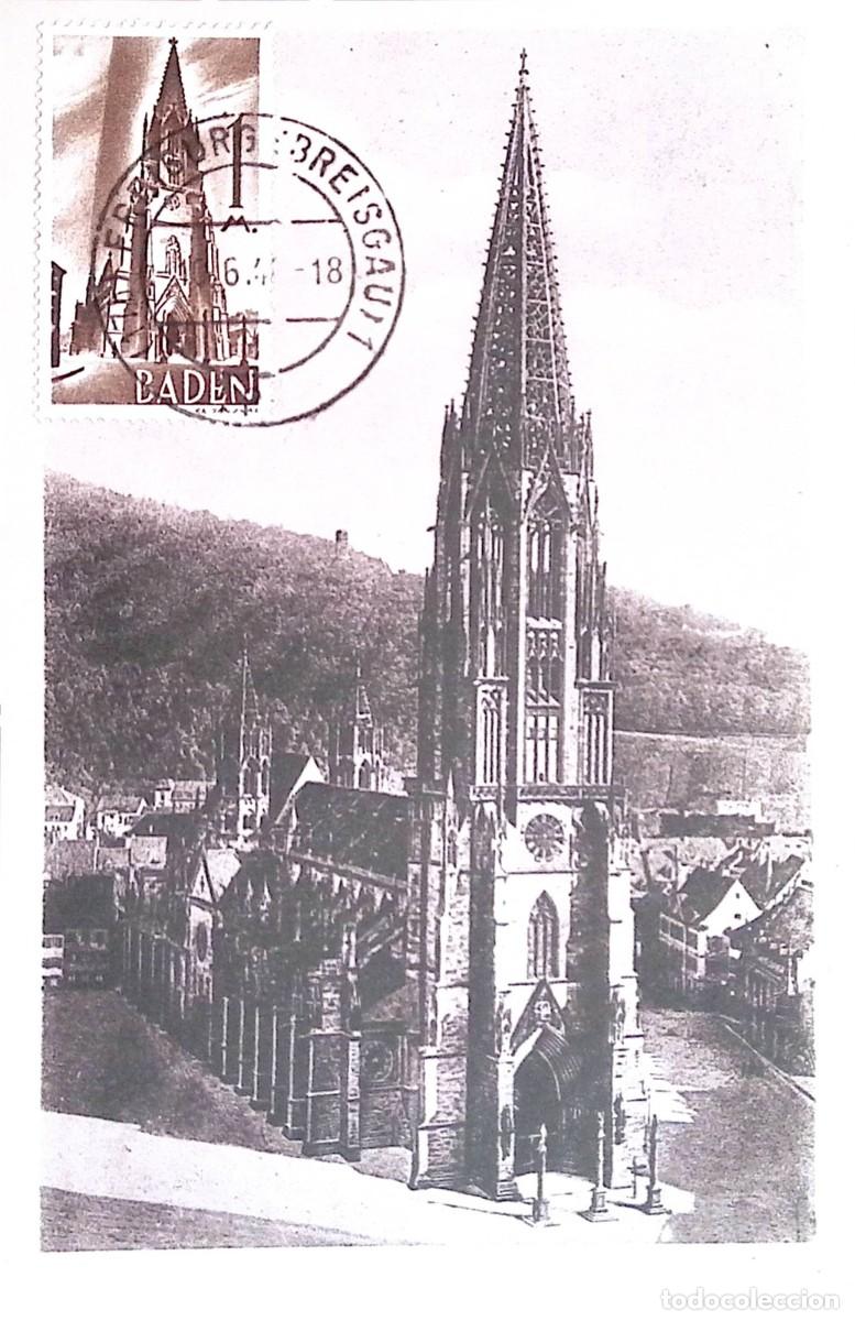Sellos: O) 1918 GERMANY, BADEN, FREIBURG CATHEDRAL GOTHIC ARCHITECTURE ,TOWER, MAXIMUM CARD
