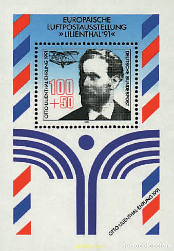 Sellos: 65064 MNH ALEMANIA FEDERAL 1991 LILIENTHAL 91. EXPOSICION FILATELICA EUROPEA