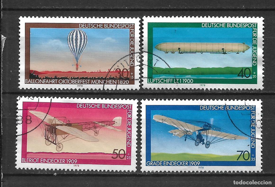 Sellos: alemania 1978 michel 964/967 usado aviones - 28/1