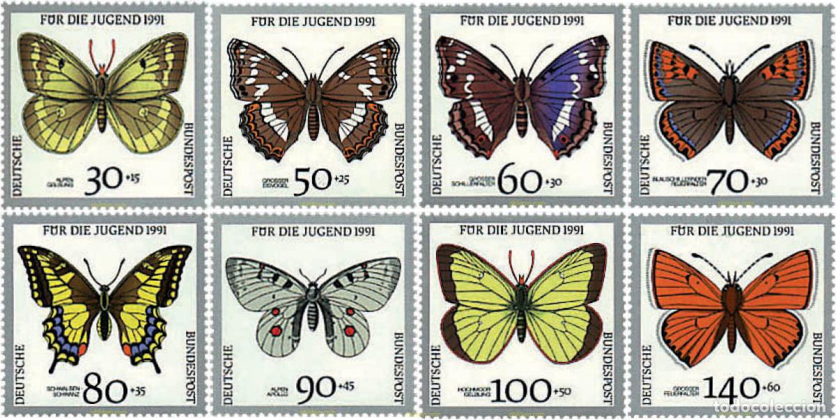 Sellos: 75552 MNH ALEMANIA FEDERAL 1991 PRO JUVENTUD. MARIPOSAS