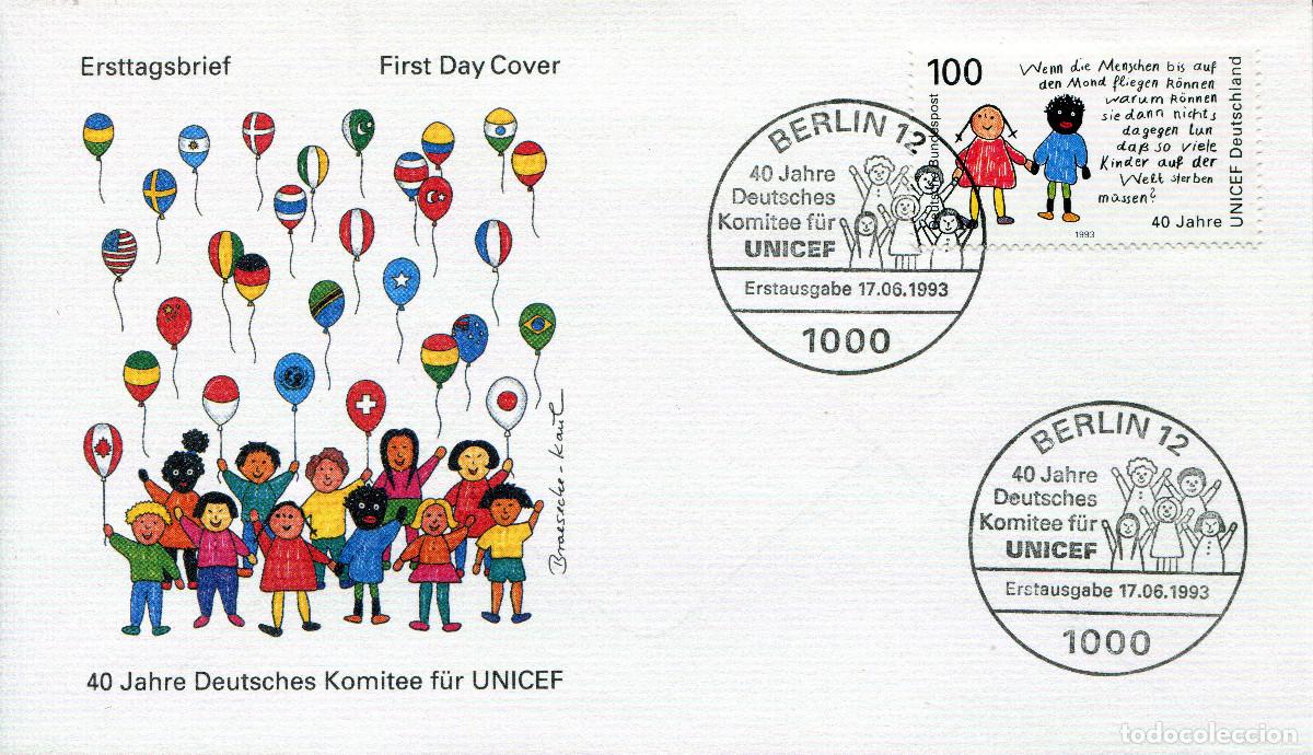 Sellos: ALEMANIA FEDERAL 1993 CARTA FDC MICHEL DE 1682