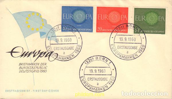 Sellos: 600208 MNH ALEMANIA FEDERAL 1960 EUROPA CEPT. RUEDA CON 19 RADIOS