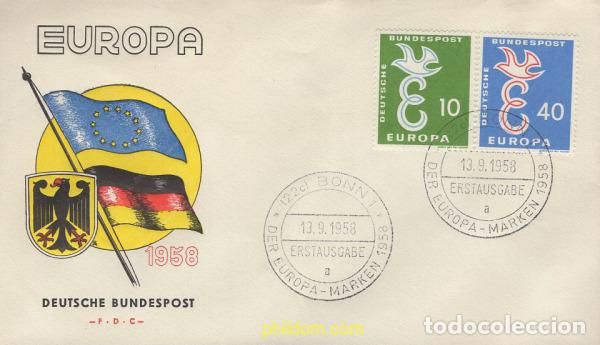 Sellos: 644964 MNH ALEMANIA FEDERAL 1958 EUROPA CEPT. FACTOR DE PAZ Y FUENTE DE BIENESTAR
