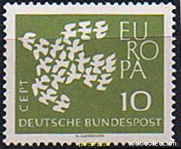 Sellos: 203095 MNH ALEMANIA FEDERAL 1961 EUROPA CEPT. PALOMA