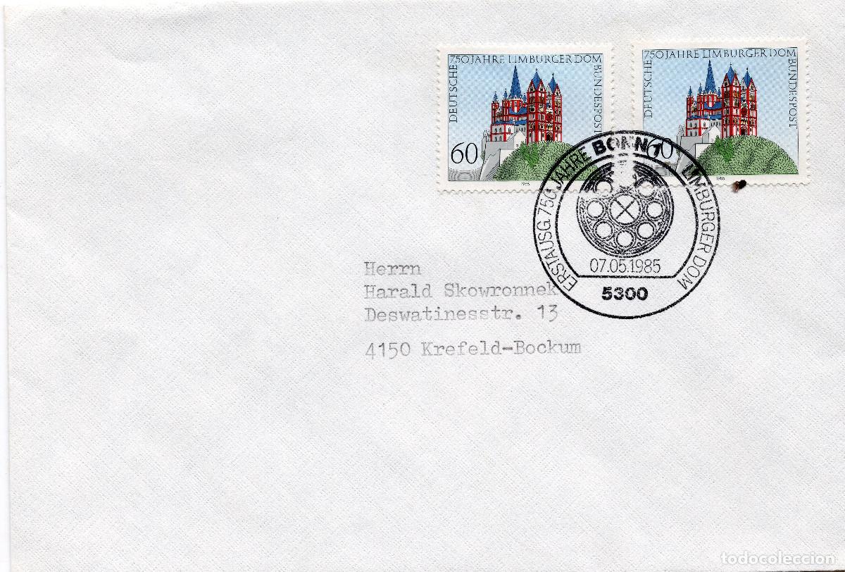 Sellos: ALEMANIA FEDERAL 1985 CARTA FDC MICHEL DE 1250