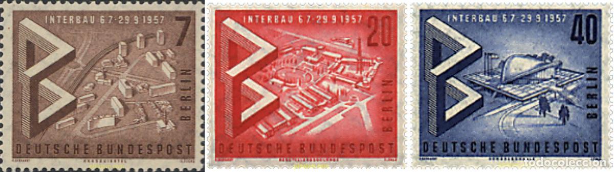 Sellos: 56406 MNH ALEMANIA. Berl&iacute;n 1957 EXPOSICION INTERNACIONAL DE LA CONSTRUCCION