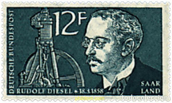 Sellos: 56425 MNH ALEMANIA. Sarre 1958 CENTENARIO DEL NACIMIENTO DE R.DIESEL
