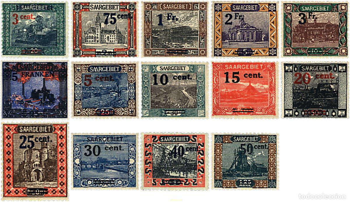 Sellos: 615409 HINGED ALEMANIA. Sarre 1921 SERIE BASICA