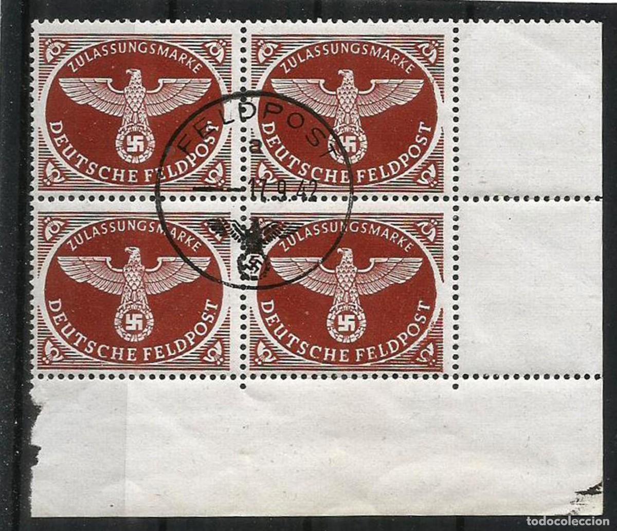 Sellos: ALEMANIA - AEREOS NAZIS EN BLOQUE DE 4 - CIRCULADO
