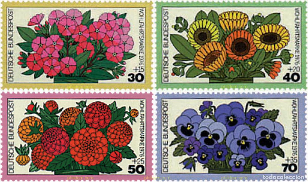 Sellos: 80277 MNH ALEMANIA FEDERAL 1976 FLORES DE JARDIN