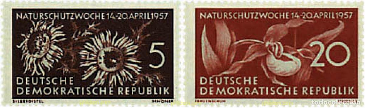 Sellos: 232600 MNH ALEMANIA DEMOCRATICA 1957 SEMANA DE LA PROTECCION DE LA NATURALEZA