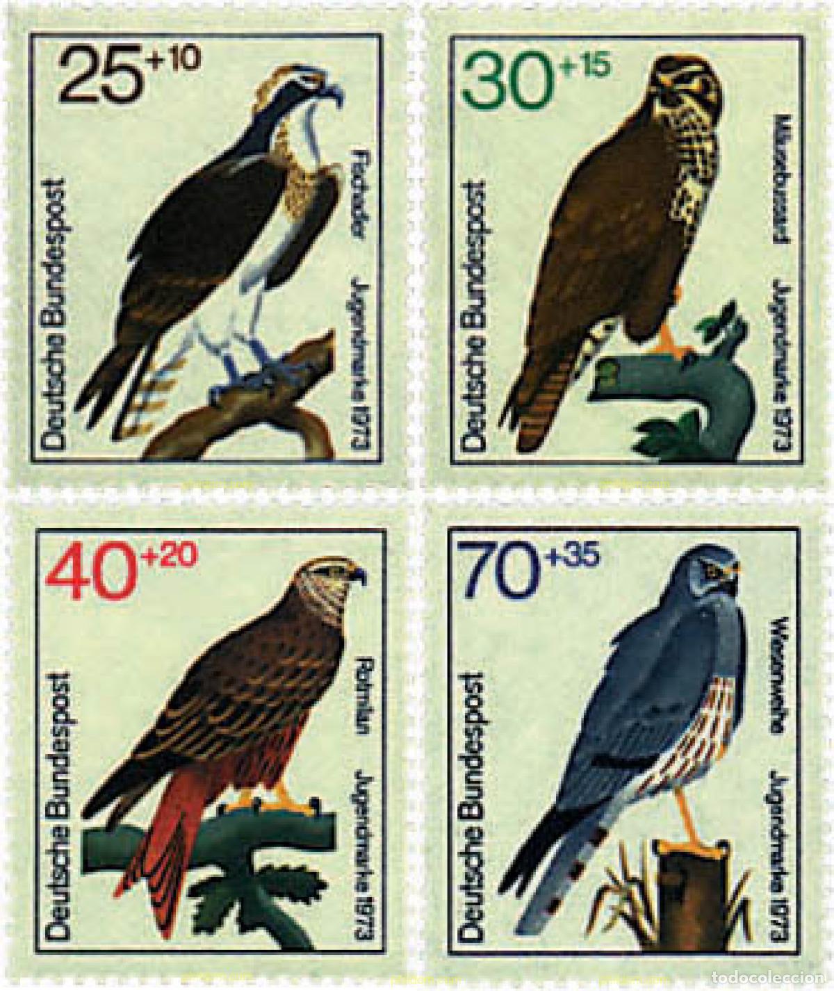Sellos: 64945 MNH ALEMANIA FEDERAL 1973 AVES DE PRESA