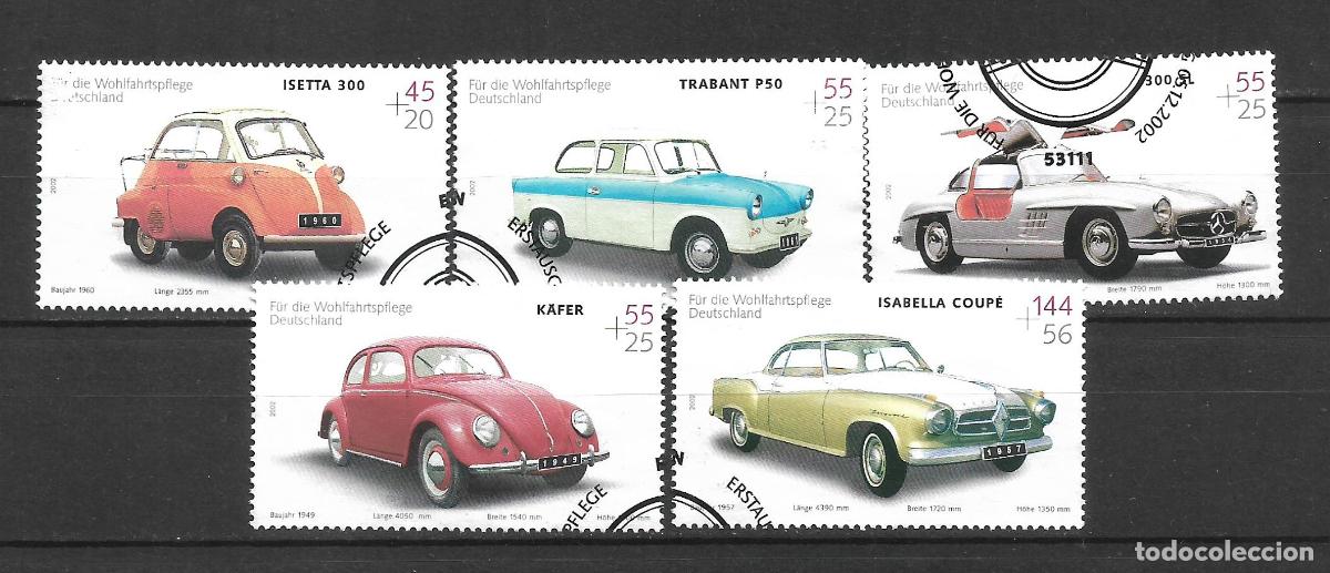 Sellos: alemania 2002 michel 2289/2293 usado automoviles - 28/18